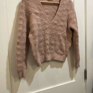 MINKPINK Cream V-Neck Sweater Classic Knit